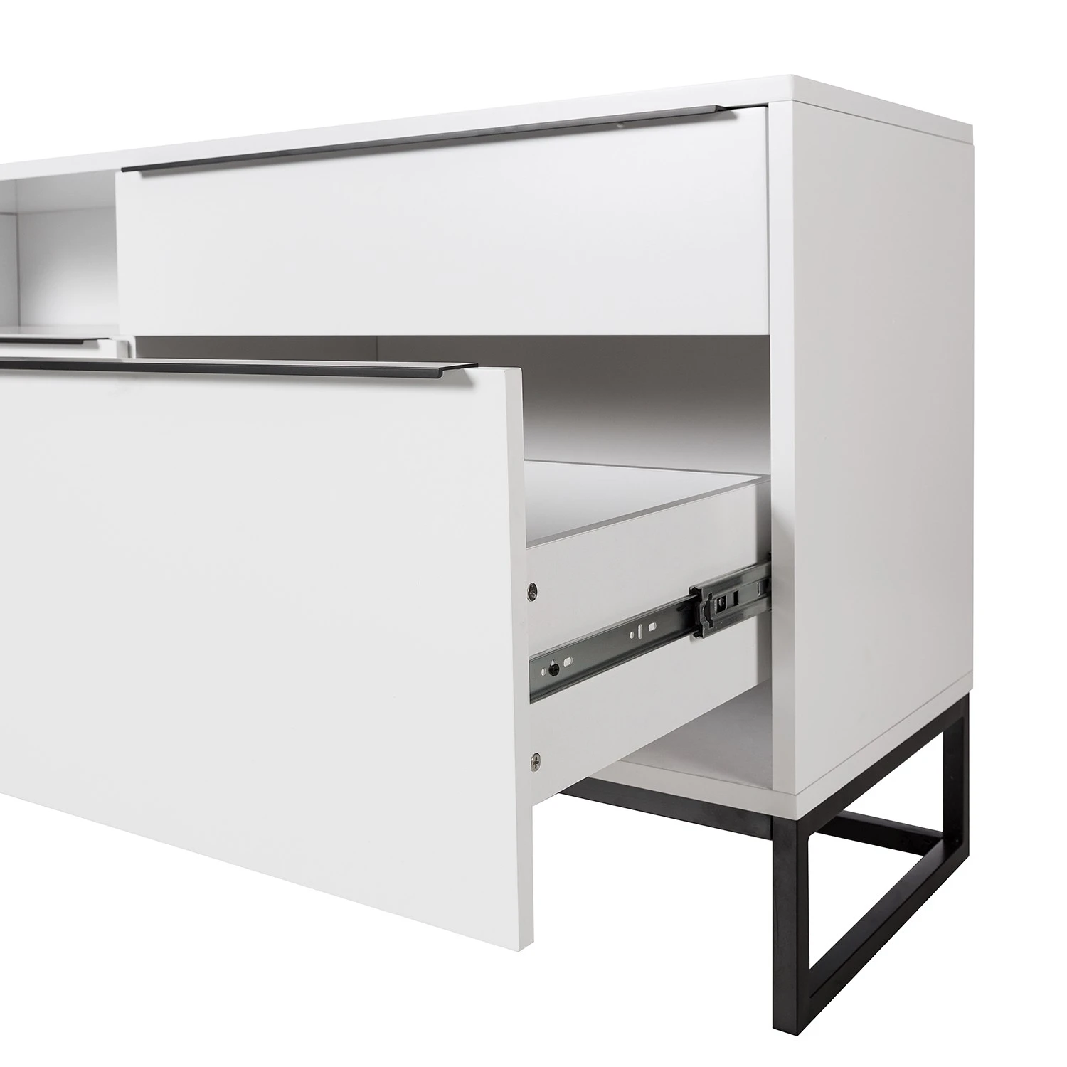 Fredriks Lowboard White Hall II - Matt Weiß / Schwarz 11 Fredriks Lowboard White Hall II - Matt Weiß / Schwarz – Bild 11