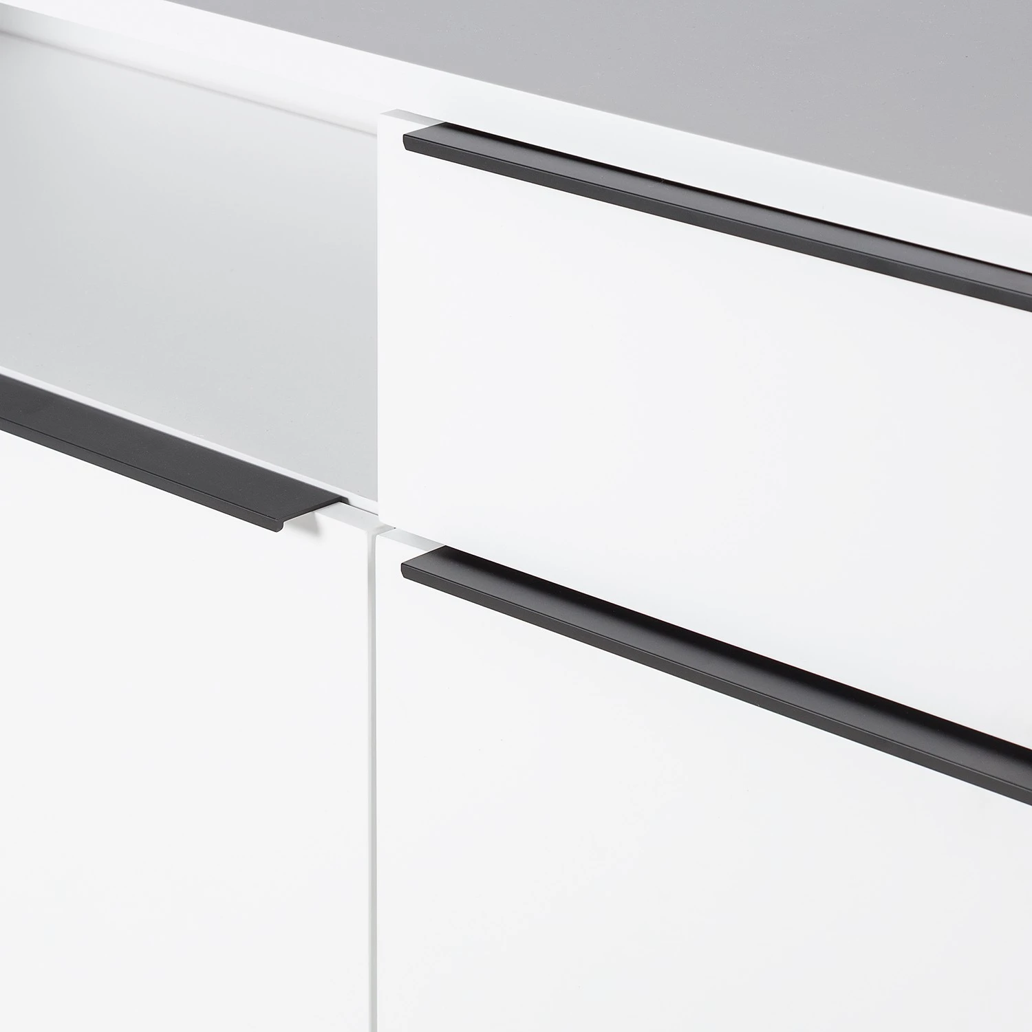 Fredriks Lowboard White Hall II - Matt Weiß / Schwarz 12 Fredriks Lowboard White Hall II - Matt Weiß / Schwarz – Bild 12