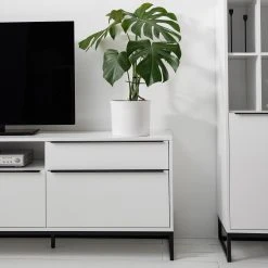 Fredriks Lowboard White Hall II - Matt Weiß / Schwarz 32 Fredriks Lowboard White Hall II - Matt Weiß / Schwarz -Wohnzimmermöbel boutique en ligne 1000218377 210316 08015100006 DETAILS P000000001000218377