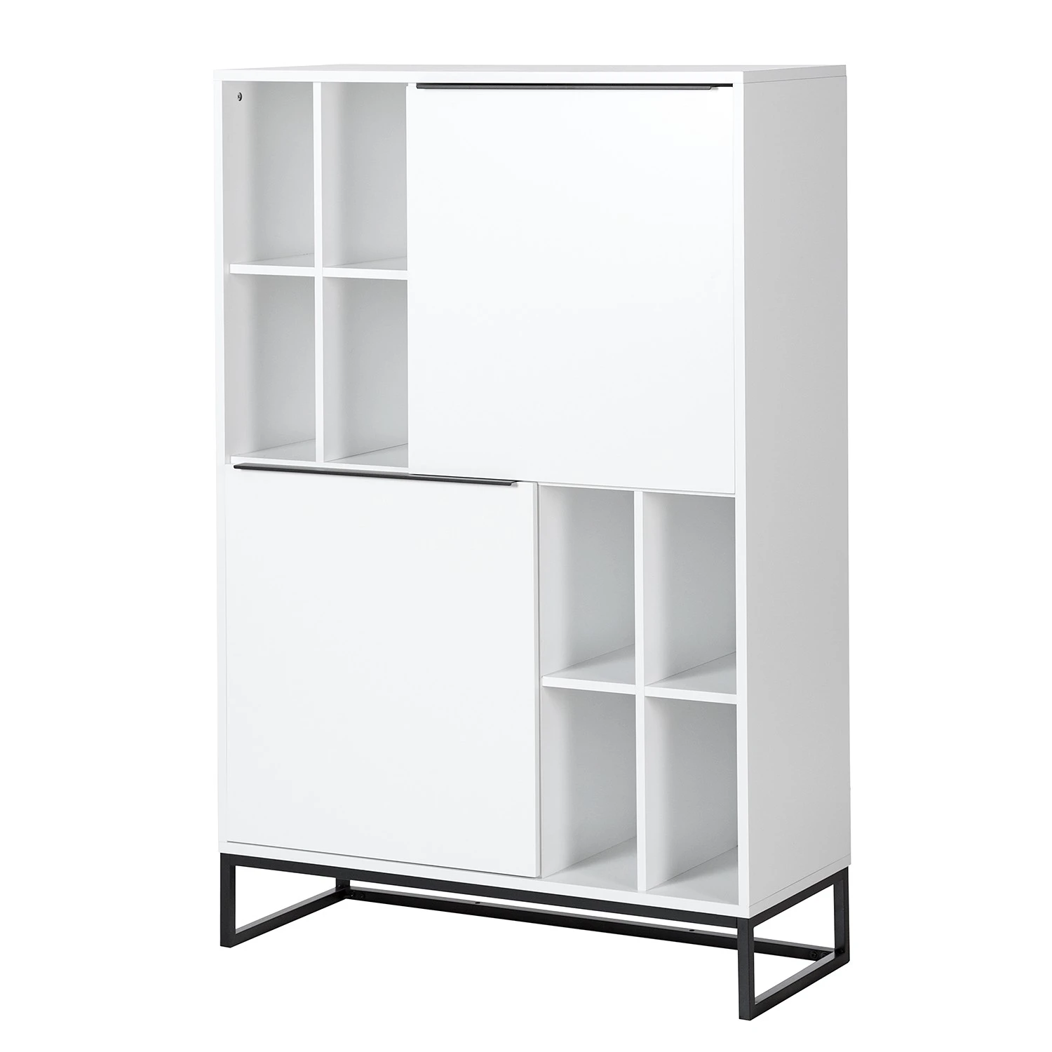 Fredriks Highboard White Hall - Matt Weiß / Schwarz 1 Fredriks Highboard White Hall - Matt Weiß / Schwarz