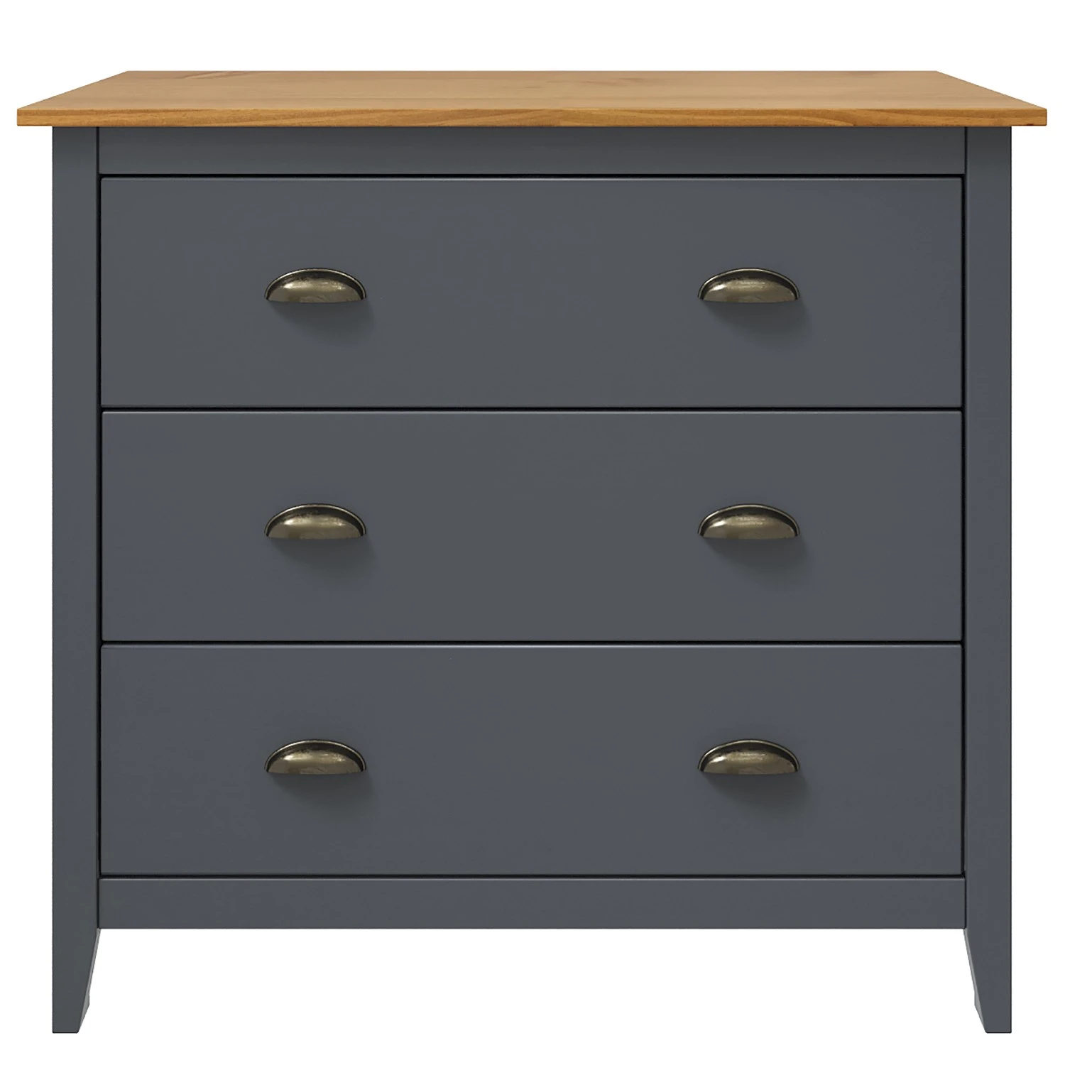Maison Belfort Kommode Rivery III - Kiefer massiv - Anthrazit 3 Maison Belfort Kommode Rivery III - Kiefer massiv - Anthrazit – Bild 3