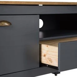 Maison Belfort TV-Lowboard Rivery II - Kiefer massiv - Anthrazit -Wohnzimmermöbel boutique en ligne 1000218461 220620 072 DETAILS P000000001000218461