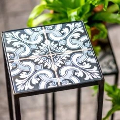 Red Living Beistelltisch Almaraz II - Keramik / Metall - Mehrfarbig / Schwarz - Höhe: 90 cm -Wohnzimmermöbel boutique en ligne 1000219536 200724 06295000175 MOOD DETAILS P000000001000219536 mood