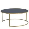 Loftscape Couchtisch Broomall I - Glas / Metall - Schwarz / Gold