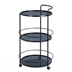 Loftscape Beistelltisch Bredbury - Glas / Metall - Schwarz