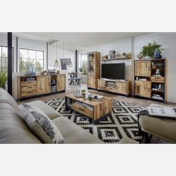 Ridgevalley Wandboard Priay - Lärche Dekor / Graphit - Breite: 155 cm -Wohnzimmermöbel boutique en ligne 1000220671 200819 06340200028 MOOD DETAILS P000000001000220671 mood