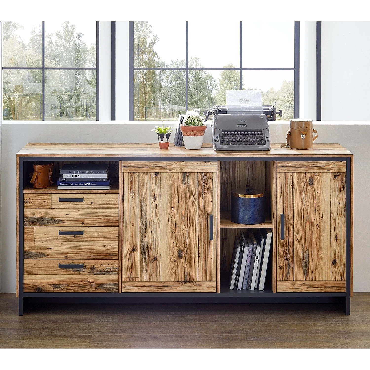 Ridgevalley Sideboard Priay - Lärche Dekor / Graphit 2 Ridgevalley Sideboard Priay - Lärche Dekor / Graphit – Bild 2