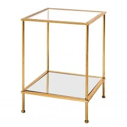 Red Living Beistelltisch Casa View II - Glas / Metall - Gold