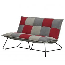 Fredriks Sofa Tutu (2-Sitzer) - Microfaser - Microfaser Ranu Patchwork: Beere / Grau