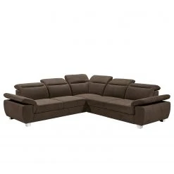 Fredriks Ecksofa Mayhill - Webstoff - Webstoff Roge: Espresso - Schlaffunktion davorstehend links