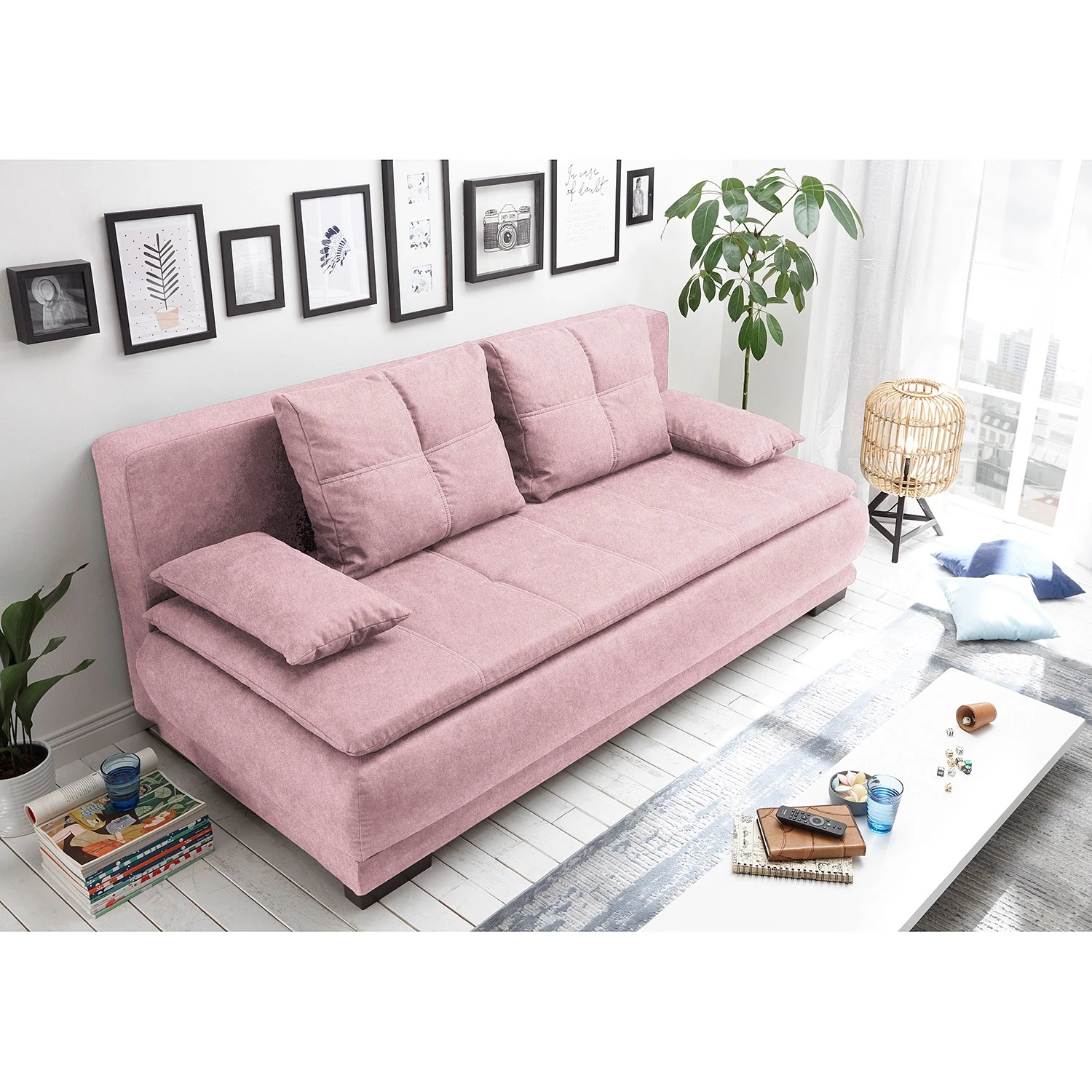 Fredriks Schlafsofa Swanton - Webstoff Roge: Hellrosa 2 Fredriks Schlafsofa Swanton - Webstoff Roge: Hellrosa – Bild 2