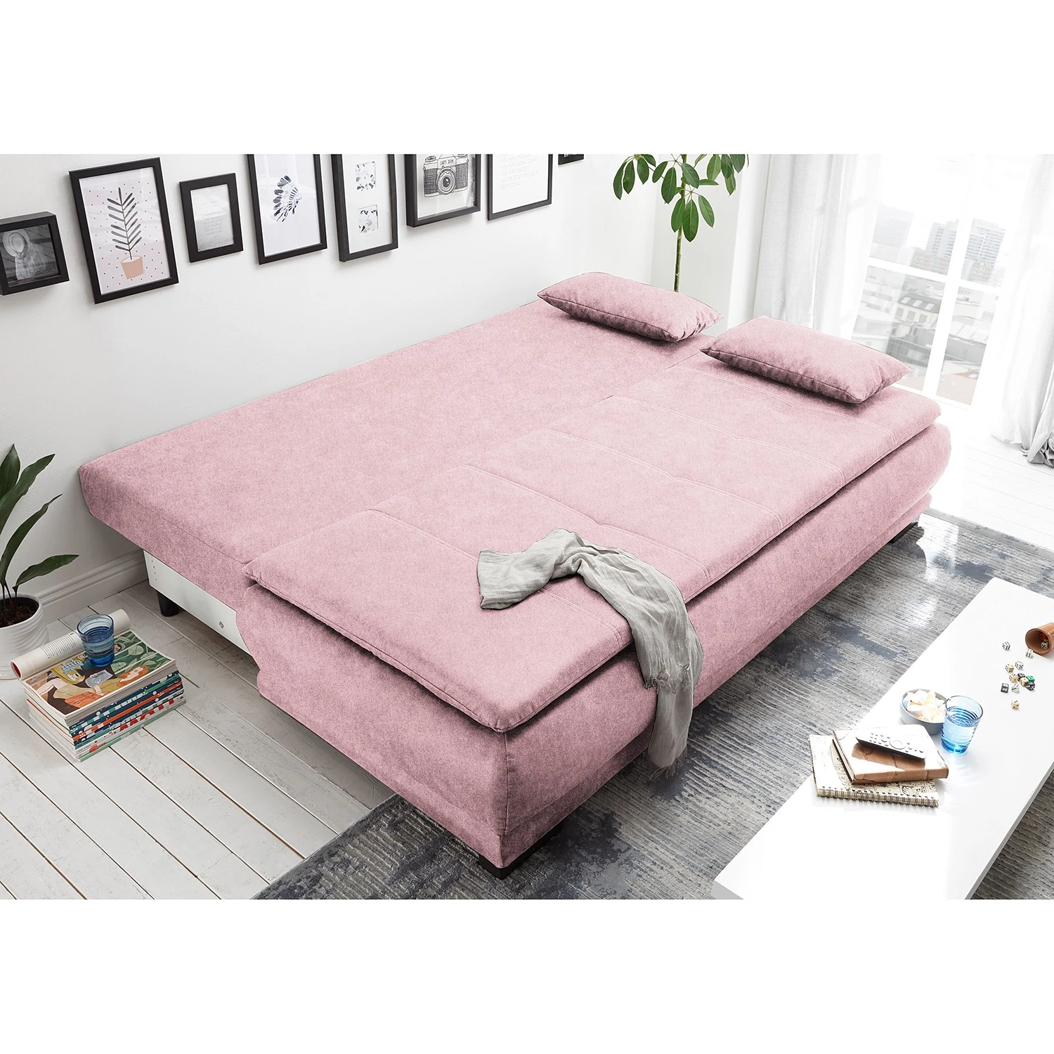 Fredriks Schlafsofa Swanton - Webstoff Roge: Hellrosa 3 Fredriks Schlafsofa Swanton - Webstoff Roge: Hellrosa – Bild 3