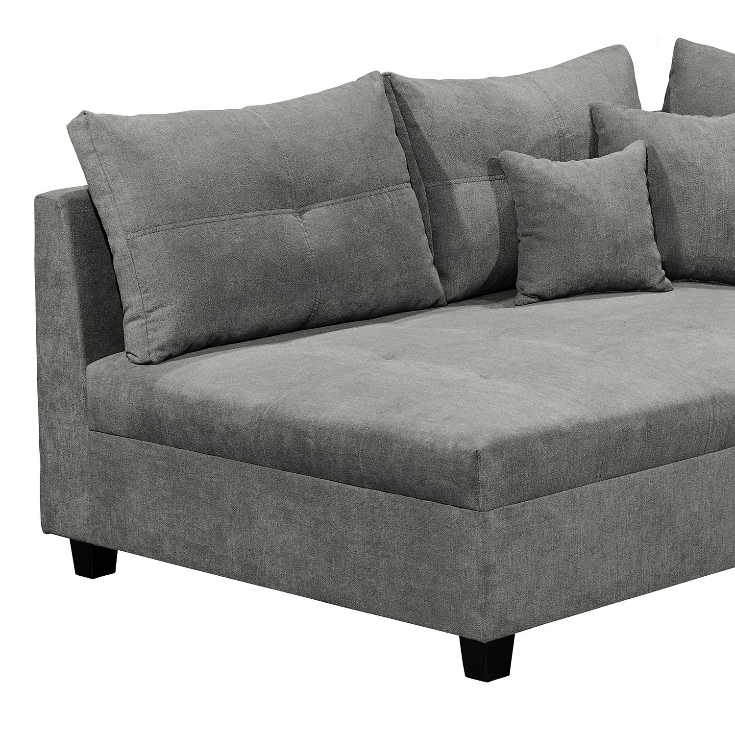 Fredriks Ecksofa Holton - Microfaser - Microfaser Ranu: Dunkelgrau - Longchair davorstehend links - Mit Hocker 7 Fredriks Ecksofa Holton - Microfaser - Microfaser Ranu: Dunkelgrau - Longchair davorstehend links - Mit Hocker – Bild 7