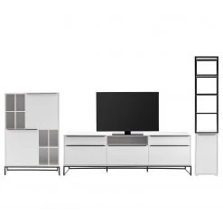 Fredriks Wohnwand White Hall IV (3-teilig) - Matt Weiß / Schwarz -Wohnzimmermöbel boutique en ligne 1000222880 210929 094929000034 DETAILS P000000001000222880