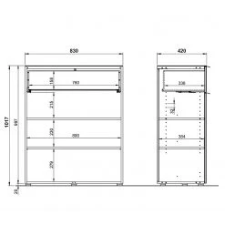 Germania Kommode Oakland II - Glas - Schwarz -Wohnzimmermöbel boutique en ligne 1000223283 200826 06241000055 SKETCH DETAILS P000000001000223283 sketch