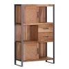 Ars manufacti Highboard Leyma - Rattan / Akazie massiv - Akazie / Anthrazit
