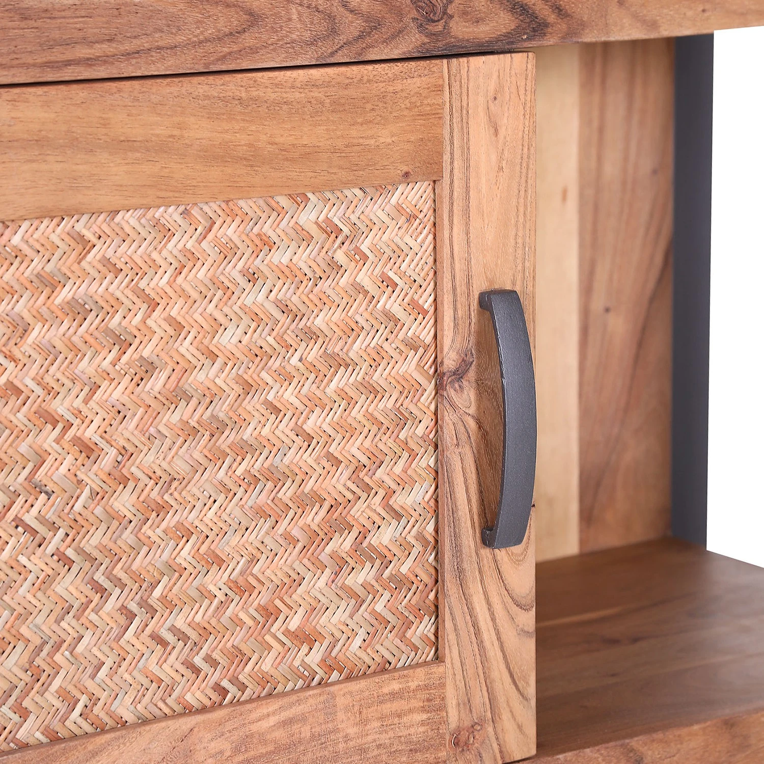 Ars manufacti Highboard Leyma - Rattan / Akazie massiv - Akazie / Anthrazit 4 Ars manufacti Highboard Leyma - Rattan / Akazie massiv - Akazie / Anthrazit – Bild 4