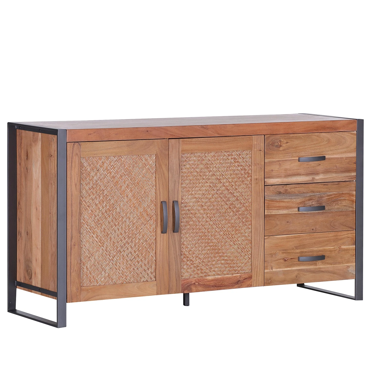 Ars manufacti Sideboard Leyma - Rattan / Akazie massiv - Akazie / Anthrazit 1 Ars manufacti Sideboard Leyma - Rattan / Akazie massiv - Akazie / Anthrazit