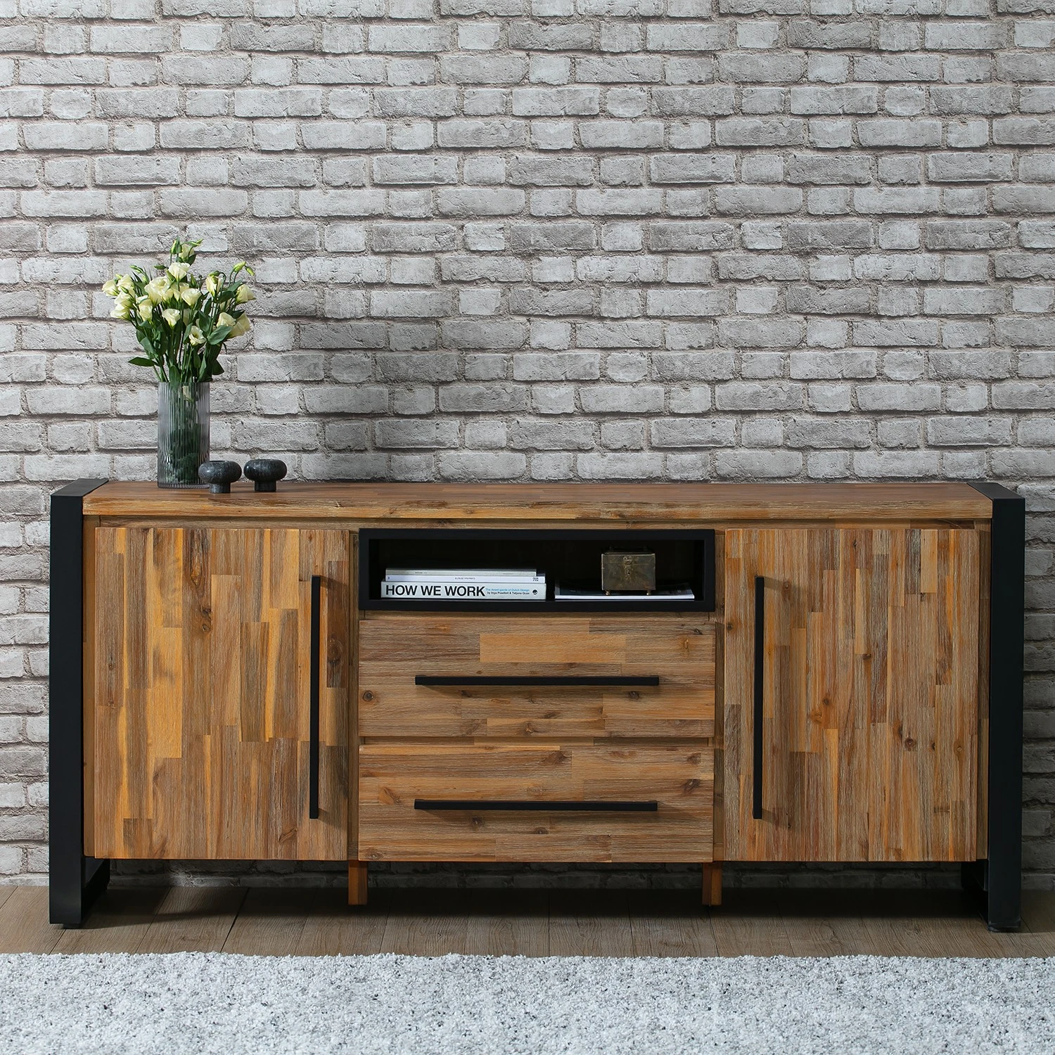 Ars manufacti Sideboard Urban Industry I - Akazie teilmassiv / Metall - Akazie / Schwarz 5 Ars manufacti Sideboard Urban Industry I - Akazie teilmassiv / Metall - Akazie / Schwarz – Bild 5