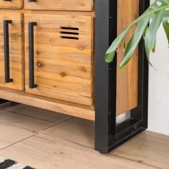 Ars manufacti Higboard Urban Industry I - Akazie teilmassiv / Metall - Akazie / Schwarz -Wohnzimmermöbel boutique en ligne 1000224212 220729 049 DETAILS P000000001000224212