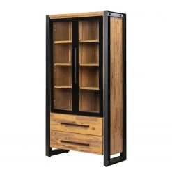 Ars manufacti Vitrinenschrank Urban Industry - Akazie teilmassiv / Metall - Akazie / Schwarz