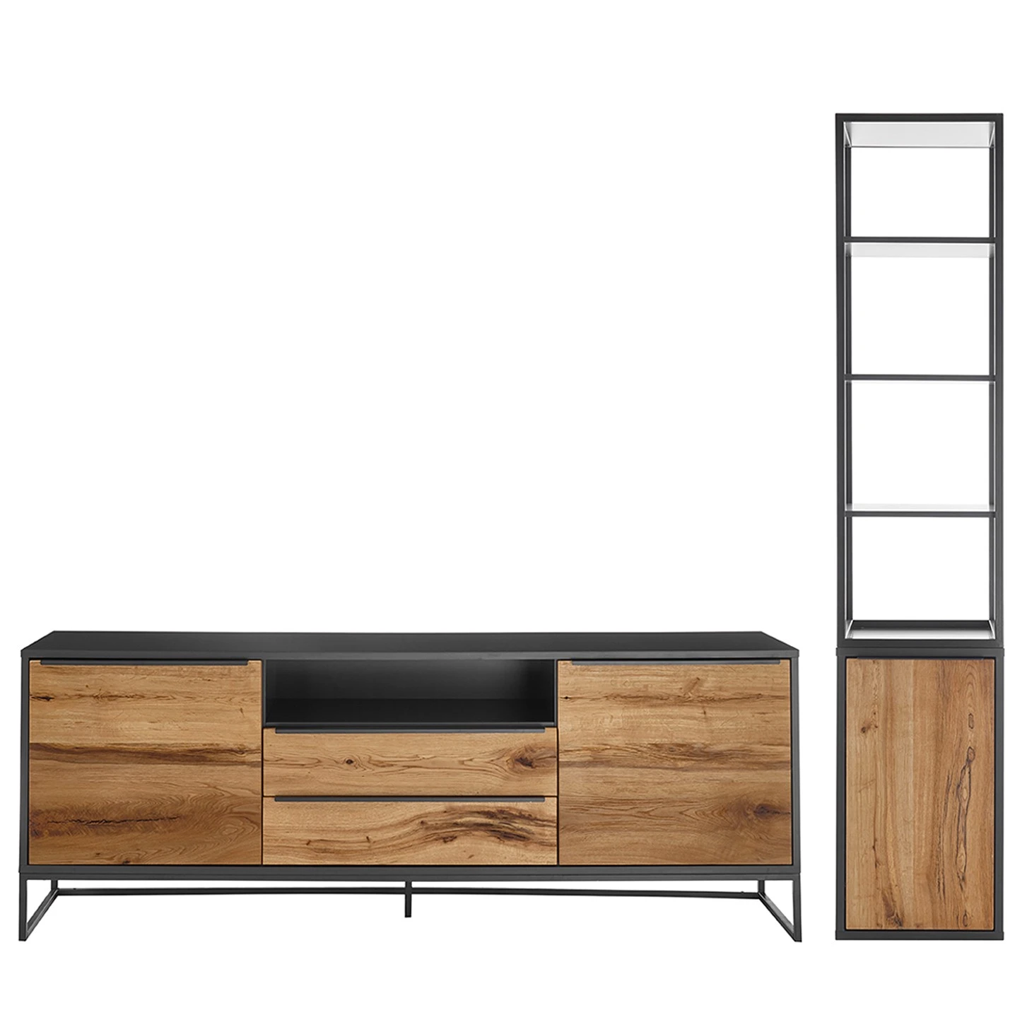 Red Living Wohnwand Barview IV (2-teilig) - Echtholzfurnier - Eiche / Anthrazit 3 Red Living Wohnwand Barview IV (2-teilig) - Echtholzfurnier - Eiche / Anthrazit – Bild 3