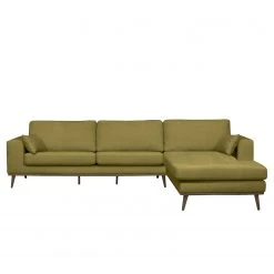 Mørteens Ecksofa Billund I Webstoff - Olivgrün - Longchair davorstehend rechts