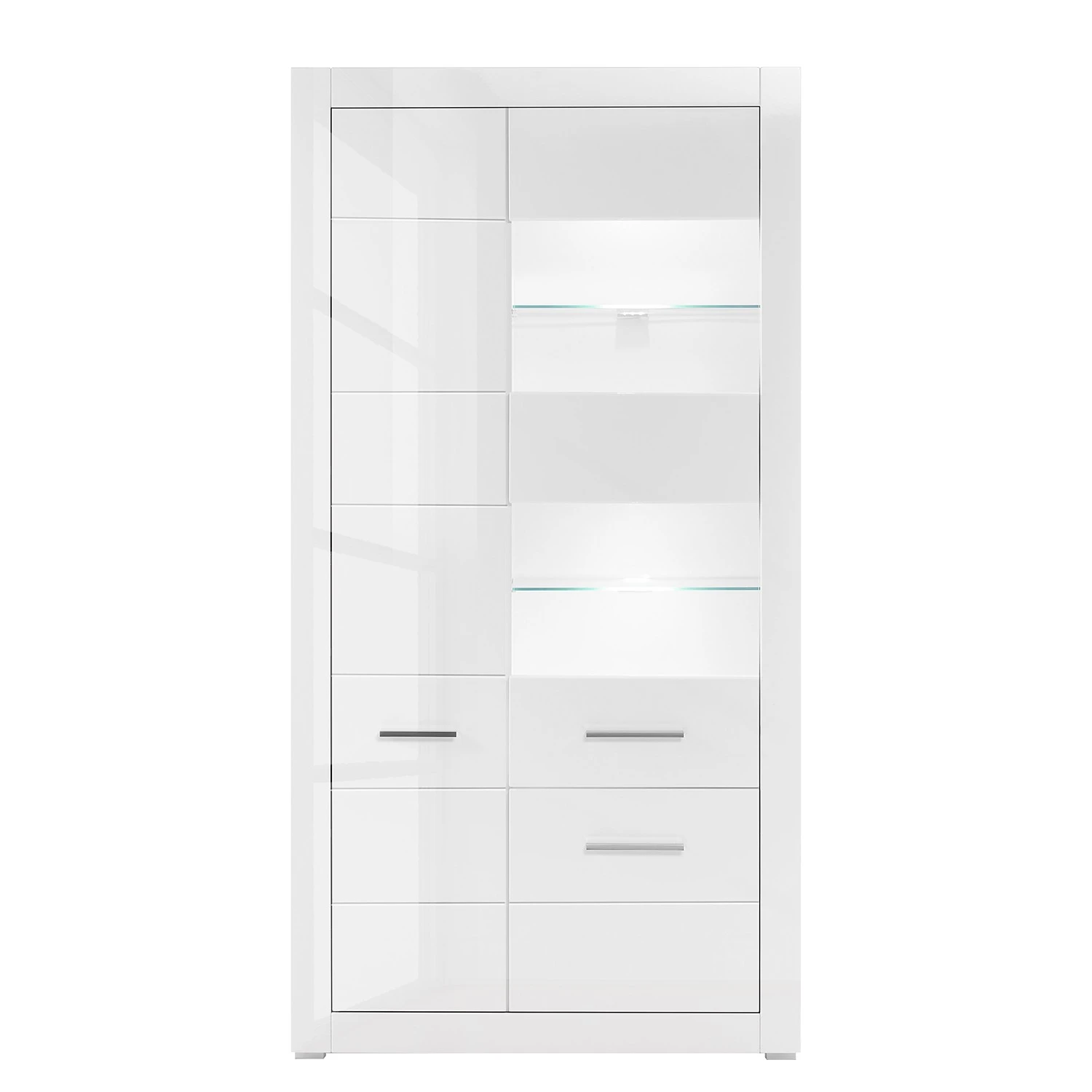 Loftscape Wohnwand Bricktown III (4-teilig) - Hochglanz Weiß / Matt Weiß 4 Loftscape Wohnwand Bricktown III (4-teilig) - Hochglanz Weiß / Matt Weiß – Bild 4