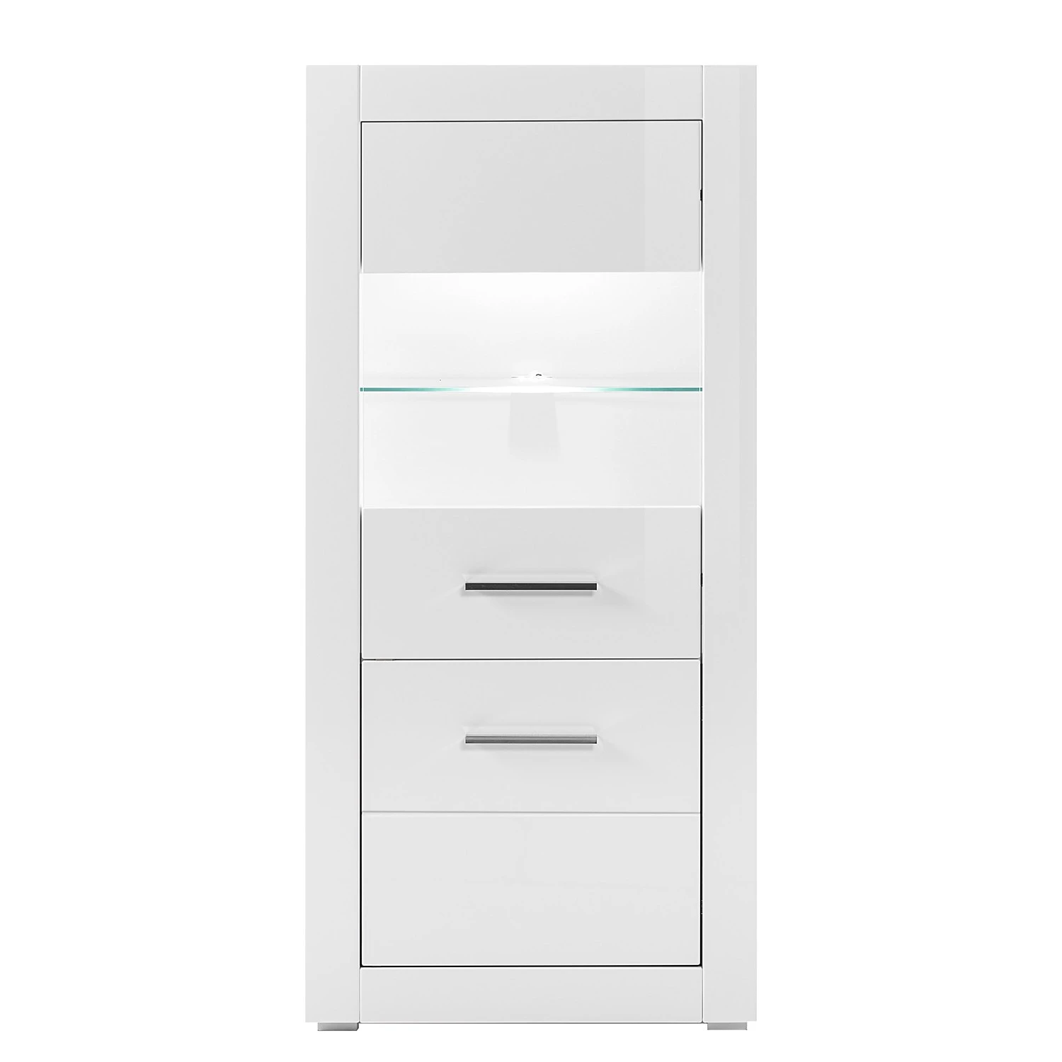 Loftscape Wohnwand Bricktown III (4-teilig) - Hochglanz Weiß / Matt Weiß 12 Loftscape Wohnwand Bricktown III (4-teilig) - Hochglanz Weiß / Matt Weiß – Bild 12