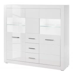 Loftscape Highboard Bricktown V - Hochglanz Weiß / Matt Weiß