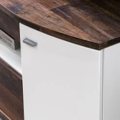 Fredriks TV-Lowboard Karlsburg - Hochglanz Weiß / Altholz Dekor -Wohnzimmermöbel boutique en ligne 1000224460 210811 15301000040 DETAILS P000000001000224460