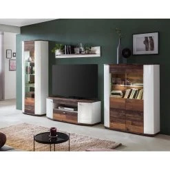 Fredriks Wandboard Karlsburg - Hochglanz Weiß / Altholz Dekor -Wohnzimmermöbel boutique en ligne 1000224468 200902 06401900024 MOOD DETAILS P000000001000224468 mood