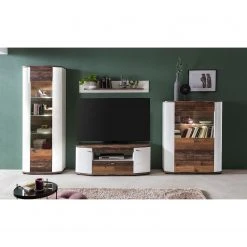 Fredriks Wandboard Karlsburg - Hochglanz Weiß / Altholz Dekor -Wohnzimmermöbel boutique en ligne 1000224468 200902 06402000025 MOOD DETAILS P000000001000224468 mood