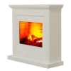 Loftscape Elektrokamin Ontario - Brilliantweiß - Einsatz Stein Dekor