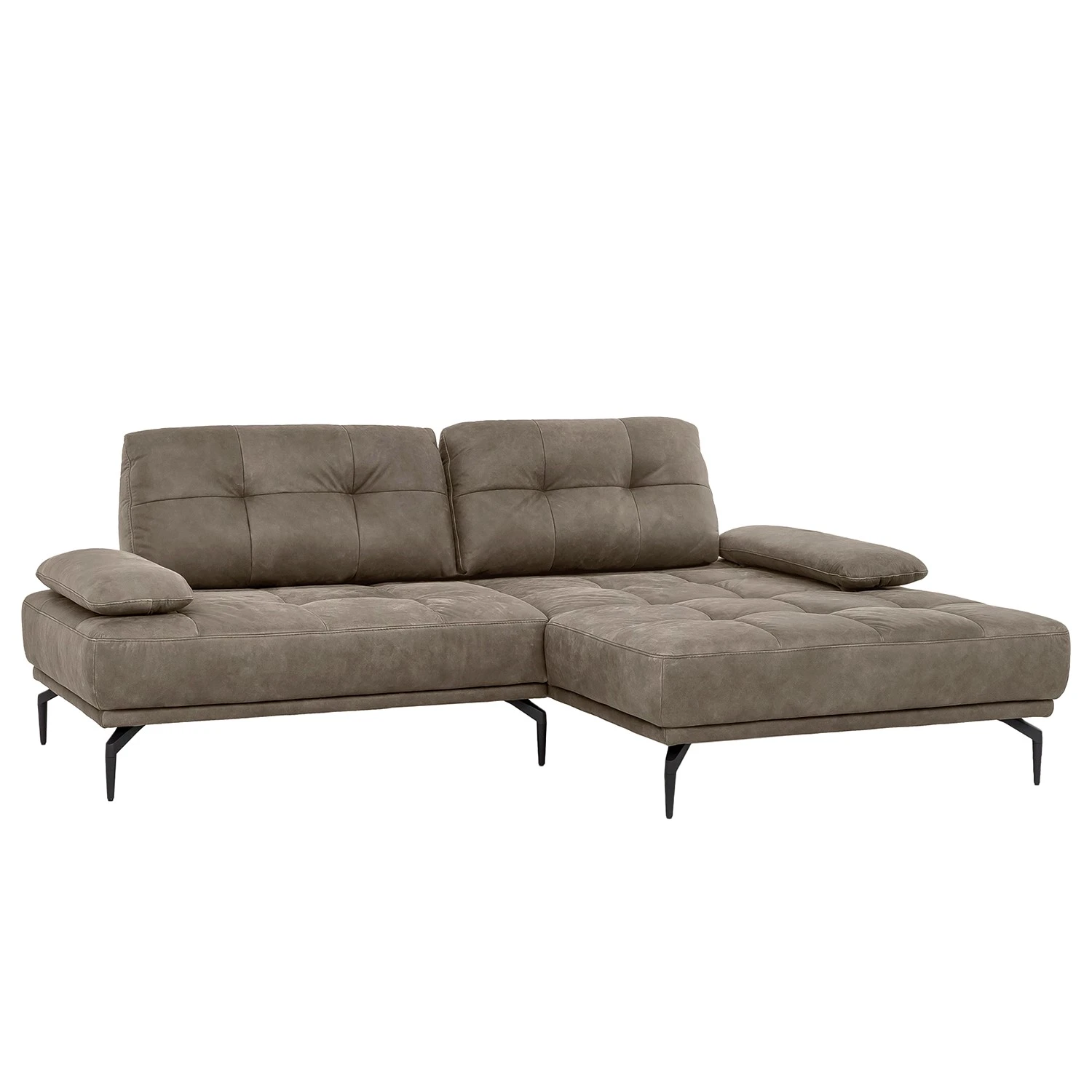Fredriks Ecksofa Linville - Microfaser Torne: Havanna - Breite: 258 cm - Longchair davorstehend rechts - Ohne Kopfstütze 1 Fredriks Ecksofa Linville - Microfaser Torne: Havanna - Breite: 258 cm - Longchair davorstehend rechts - Ohne Kopfstütze