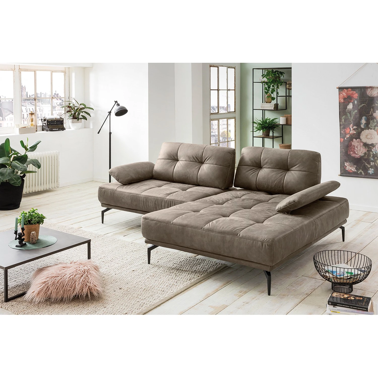 Fredriks Ecksofa Linville - Microfaser Torne: Havanna - Breite: 258 cm - Longchair davorstehend rechts - Ohne Kopfstütze 3 Fredriks Ecksofa Linville - Microfaser Torne: Havanna - Breite: 258 cm - Longchair davorstehend rechts - Ohne Kopfstütze – Bild 3