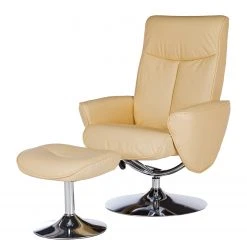 Modoform Relaxsessel Vincenzo - Echtleder / Kunstleder - Creme