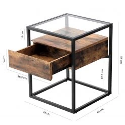 Red Living Beistelltisch Cottage Hill I - Glas / Metall - Braun / Schwarz -Wohnzimmermöbel boutique en ligne 1000225826 200914 06132800141 SKETCH DETAILS P000000001000225826 sketch