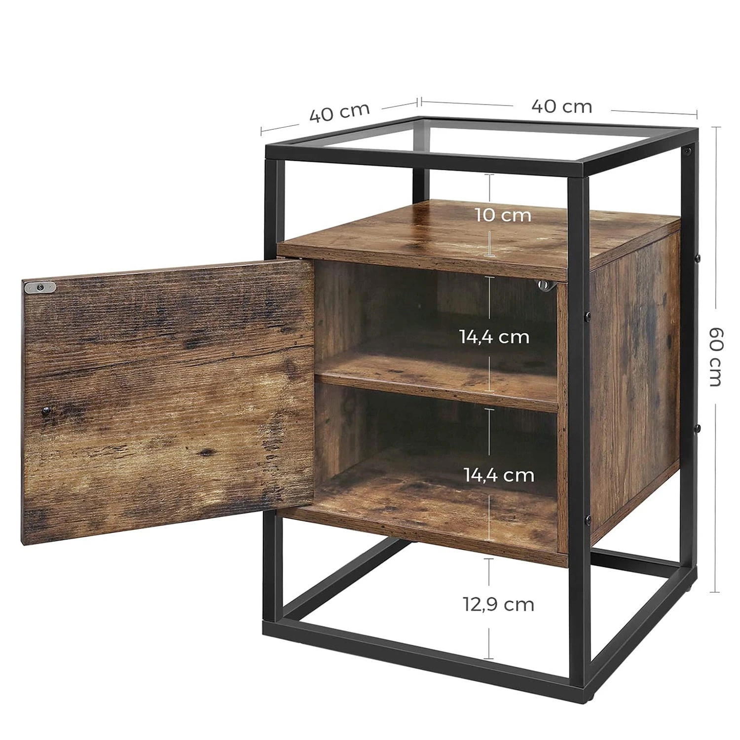 Red Living Beistelltisch Cottage Hill II - Glas / Metall - Braun / Schwarz 7 Red Living Beistelltisch Cottage Hill II - Glas / Metall - Braun / Schwarz – Bild 7