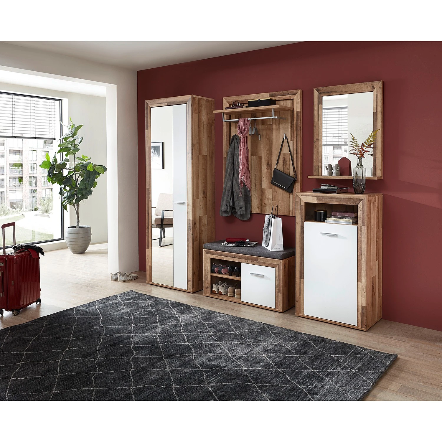 Loftscape Schuhkommode Waverly I - Weiß / Eiche Dekor 2 Loftscape Schuhkommode Waverly I - Weiß / Eiche Dekor – Bild 2