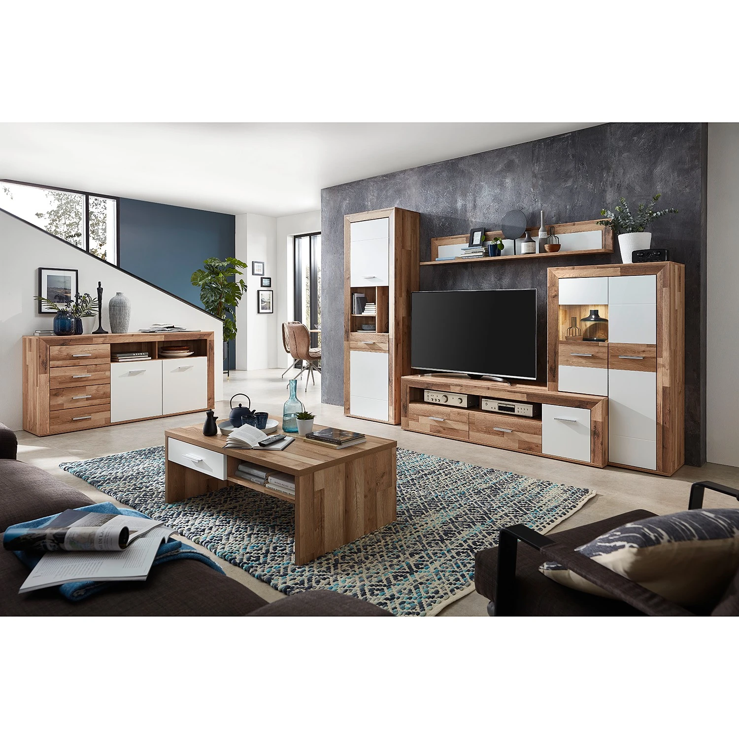 Loftscape Couchtisch Waverly - Weiß / Eiche Dekor 2 Loftscape Couchtisch Waverly - Weiß / Eiche Dekor – Bild 2