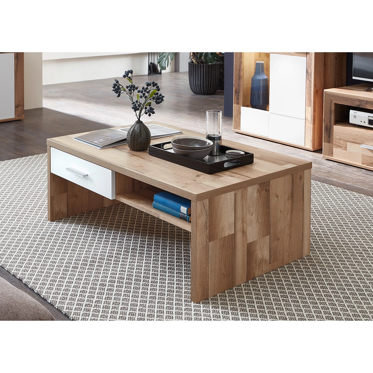 Loftscape Couchtisch Waverly - Weiß / Eiche Dekor 3 Loftscape Couchtisch Waverly - Weiß / Eiche Dekor – Bild 3