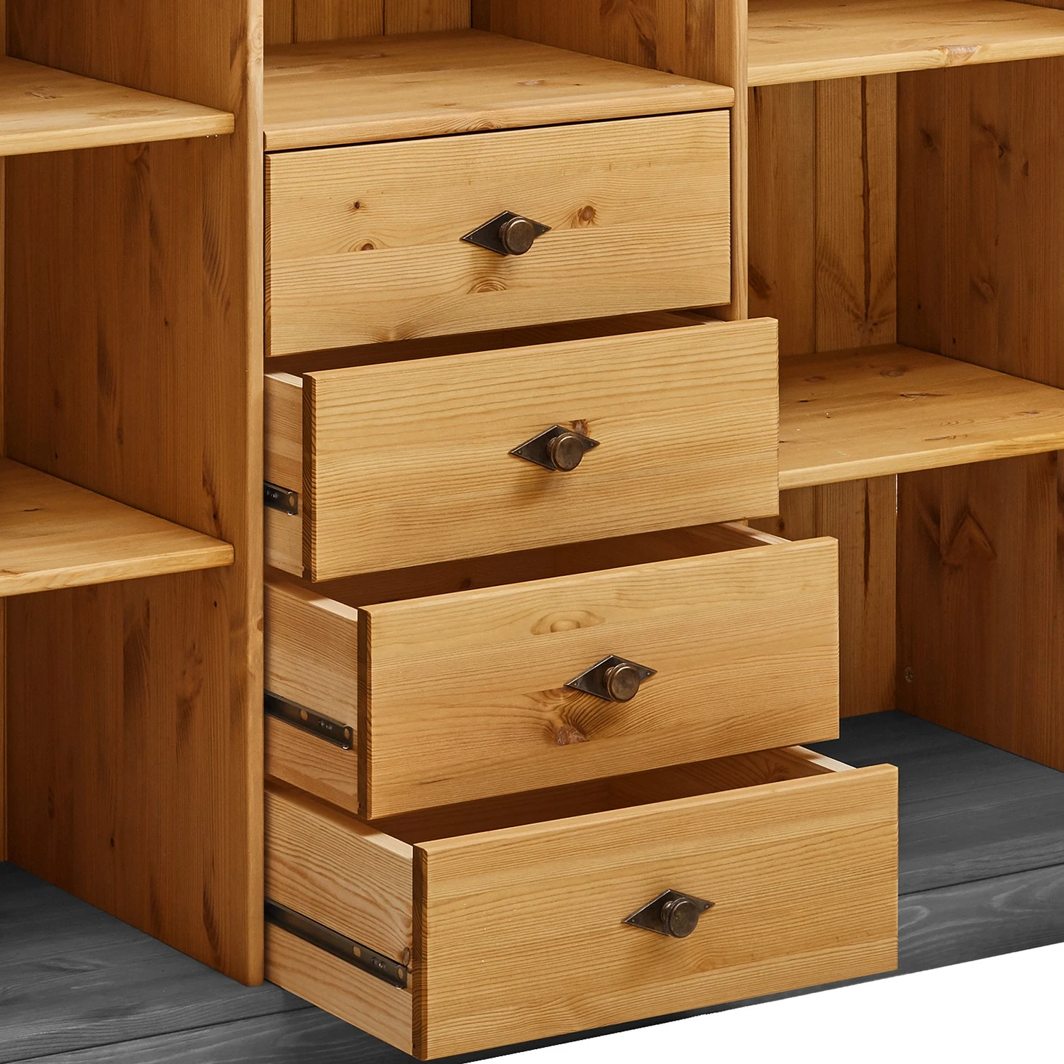 Maison Belfort Highboard Bergen - Kiefer massiv - Kiefer Laugenfarbig / Kiefer Grau 3 Maison Belfort Highboard Bergen - Kiefer massiv - Kiefer Laugenfarbig / Kiefer Grau – Bild 3