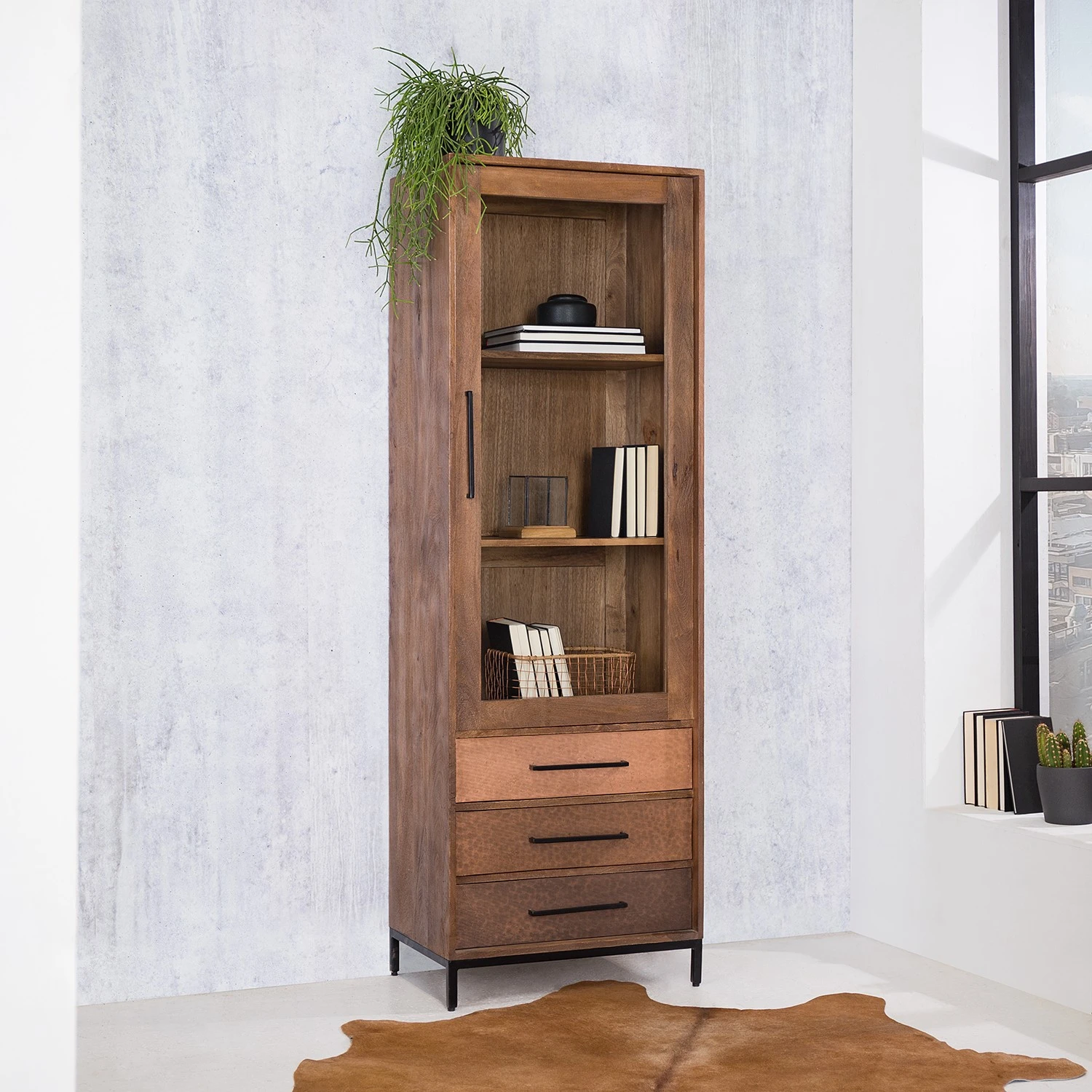 Ars manufacti Standvitrine Copp - Mango massiv / Metall - Kupfer / Mango Dunkel 2 Ars manufacti Standvitrine Copp - Mango massiv / Metall - Kupfer / Mango Dunkel – Bild 2