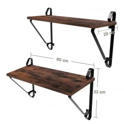 Red Living Wandregal Litchfield (2er-Set) - Braun / Schwarz -Wohnzimmermöbel boutique en ligne 1000226204 200922 17385800117 SKETCH DETAILS P000000001000226204 sketch