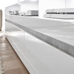 Loftscape Wohnwand Cape Ann II (2-teilig) - Hochglanz Weiß / Matt Weiß -Wohnzimmermöbel boutique en ligne 1000226256 200923 15540400091 DETAILS P000000001000226256