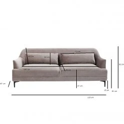 Kare Design Sofa Proud (3-Sitzer) - Samt -Wohnzimmermöbel boutique en ligne 1000226270 210210 15415800105 SKETCH DETAILS P000000001000226270 sketch