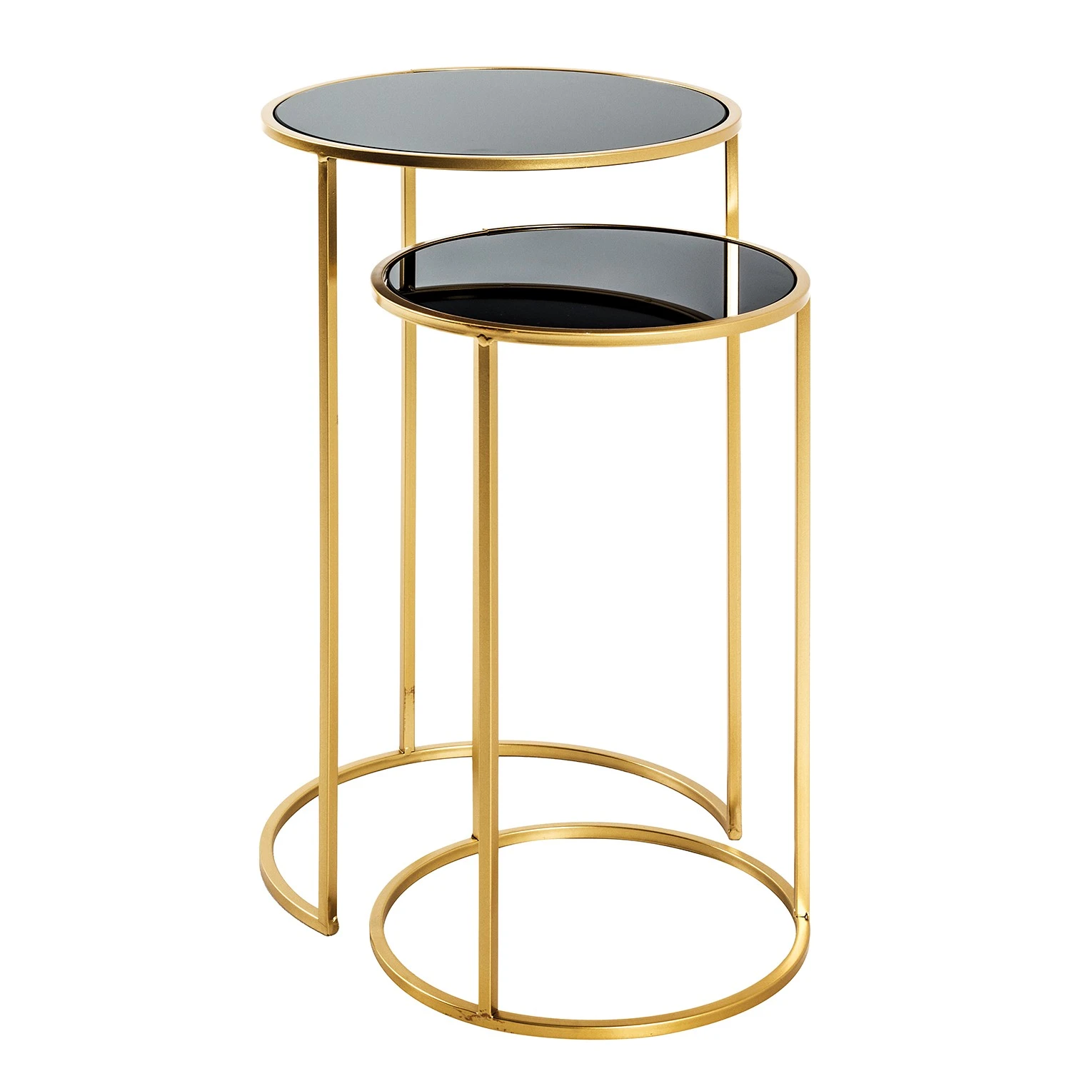 Red Living Beistelltisch Driff I (2er-Set) - Glas / Metall - Schwarz / Gold 1 Red Living Beistelltisch Driff I (2er-Set) - Glas / Metall - Schwarz / Gold