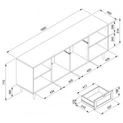 Naturoo Sideboard Bouzy II - Eiche Sonoma Dekor 21 Naturoo Sideboard Bouzy II - Eiche Sonoma Dekor -Wohnzimmermöbel boutique en ligne 1000227250 201007 13492600021 SKETCH DETAILS P000000001000227250 sketch