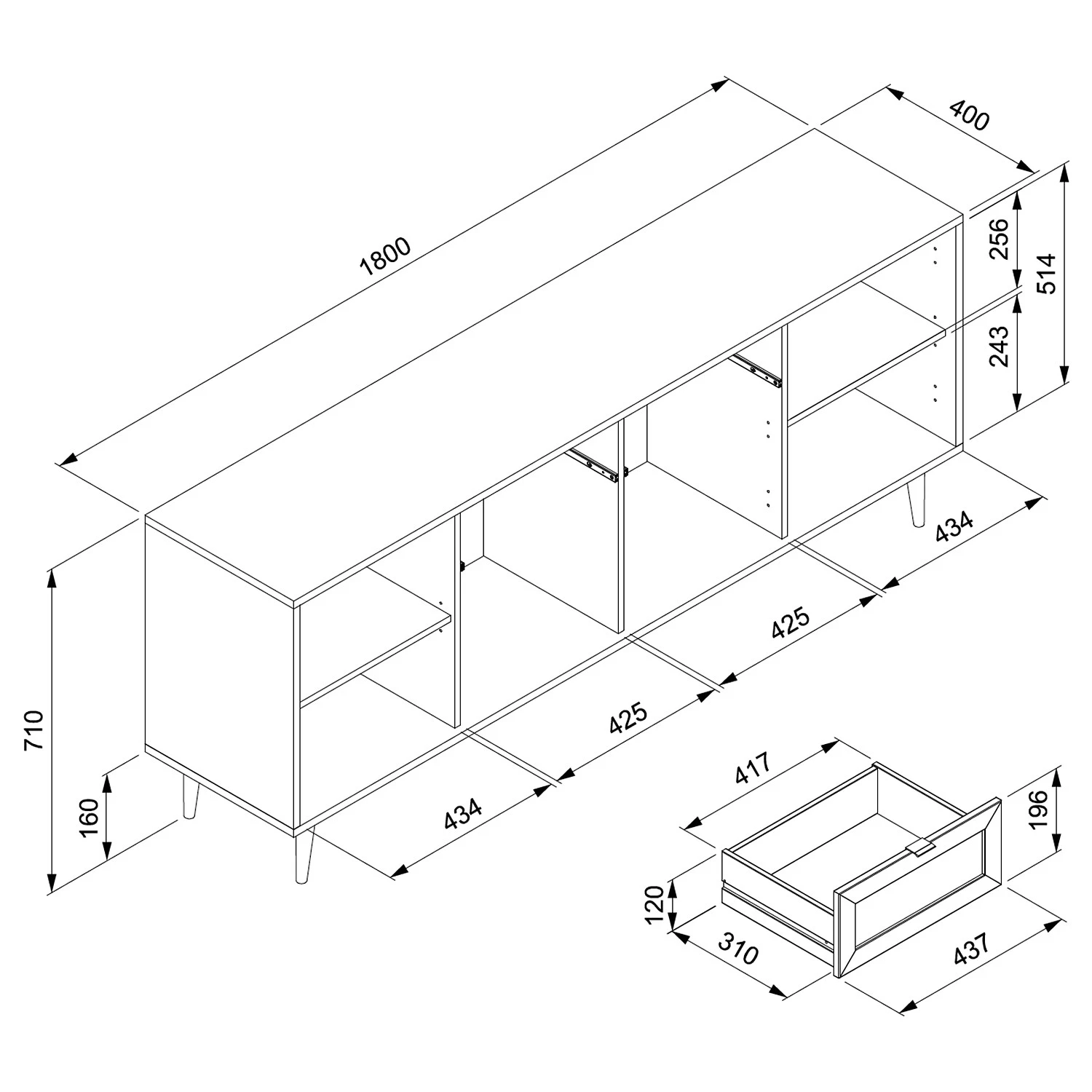 Naturoo Sideboard Bouzy II - Eiche Sonoma Dekor 11 Naturoo Sideboard Bouzy II - Eiche Sonoma Dekor – Bild 11